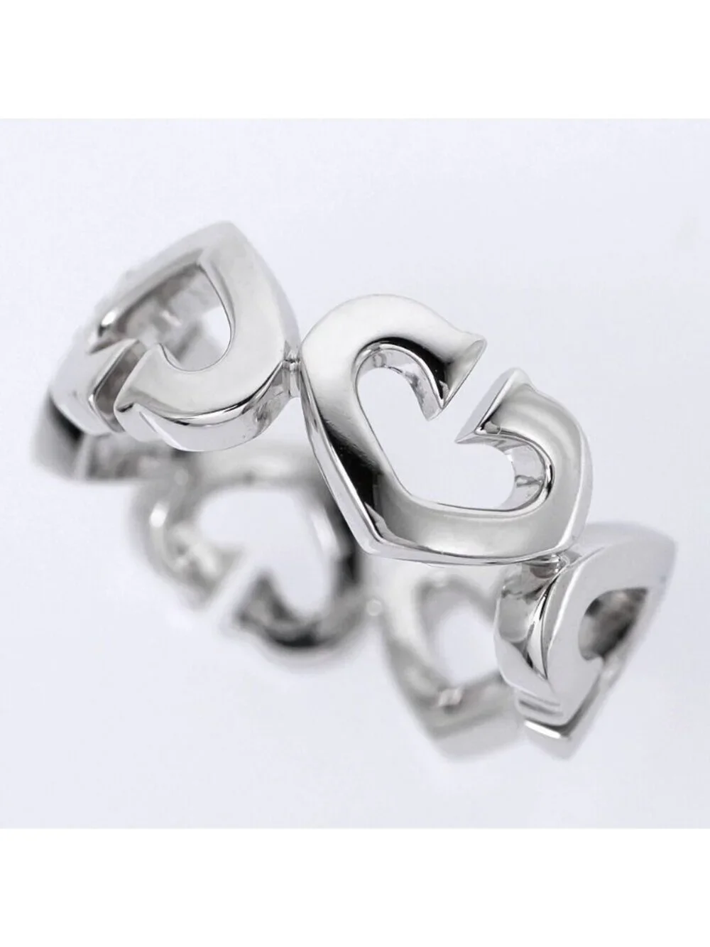 Cartier C Heart Ring 18k White Gold Diamond